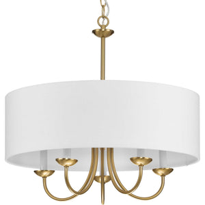 Progress Lighting - P4217-109 - Five Light Chandelier - Drum Shade - Brushed Bronze