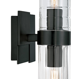 Norwell Lighting - 8149-MB-CL - Two Light Wall Sconce - Stripe - Matte Black