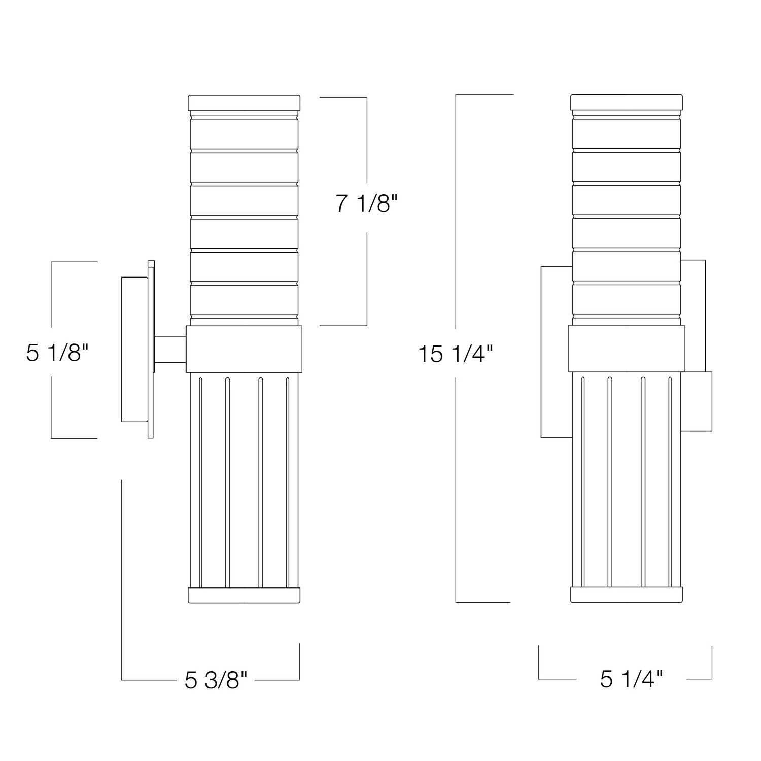 Norwell Lighting - 8149-MB-CL - Two Light Wall Sconce - Stripe - Matte Black