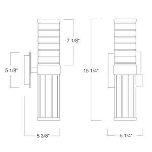 Norwell Lighting - 8149-MB-CL - Two Light Wall Sconce - Stripe - Matte Black