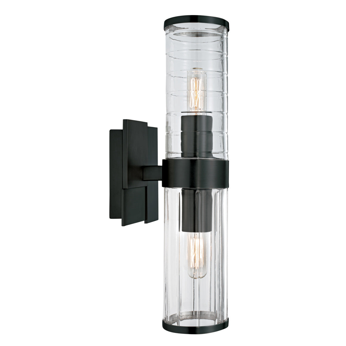 Norwell Lighting - 8149-MB-CL - Two Light Wall Sconce - Stripe - Matte Black