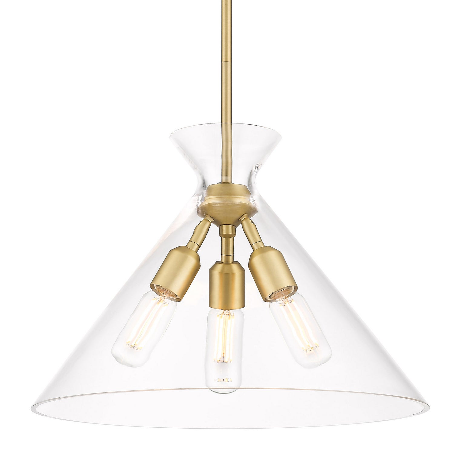 Golden - 0511-3P BCB-CLR - Three Light Pendant - Malta BCB - Brushed Champagne Bronze