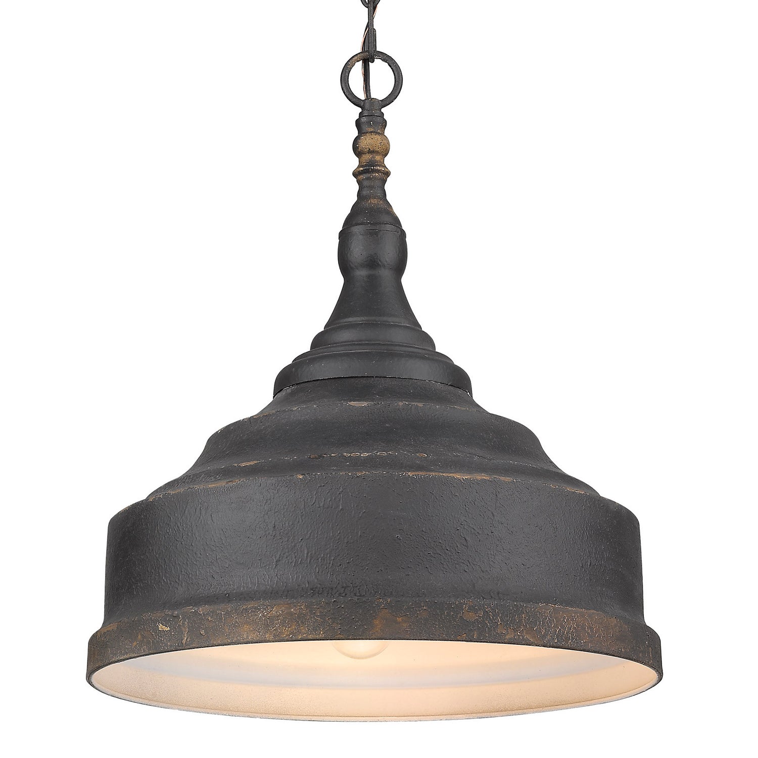 Golden - 0806-3P ABI - Three Light Pendant - Keating - Antique Black Iron