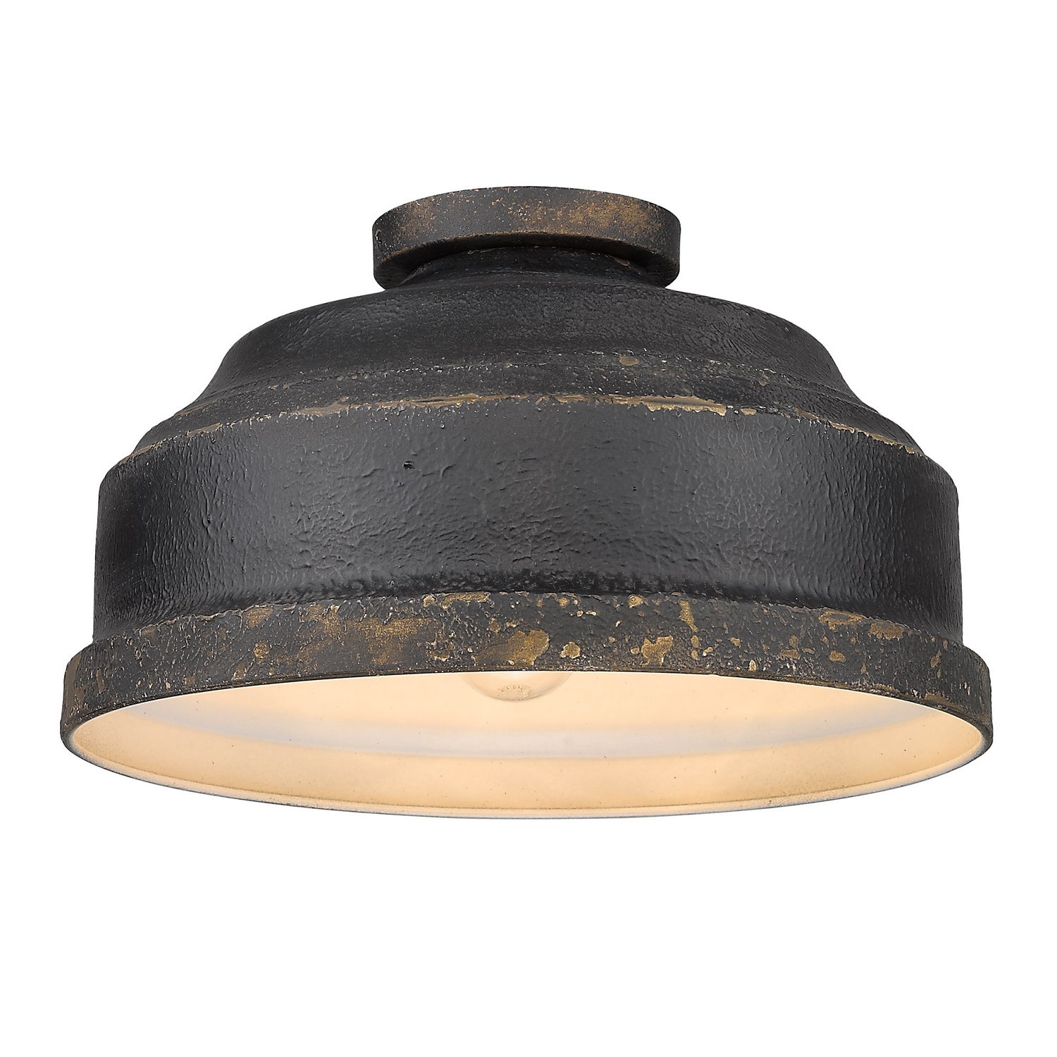 Golden - 0806-FM ABI - Three Light Flush Mount - Keating - Antique Black Iron