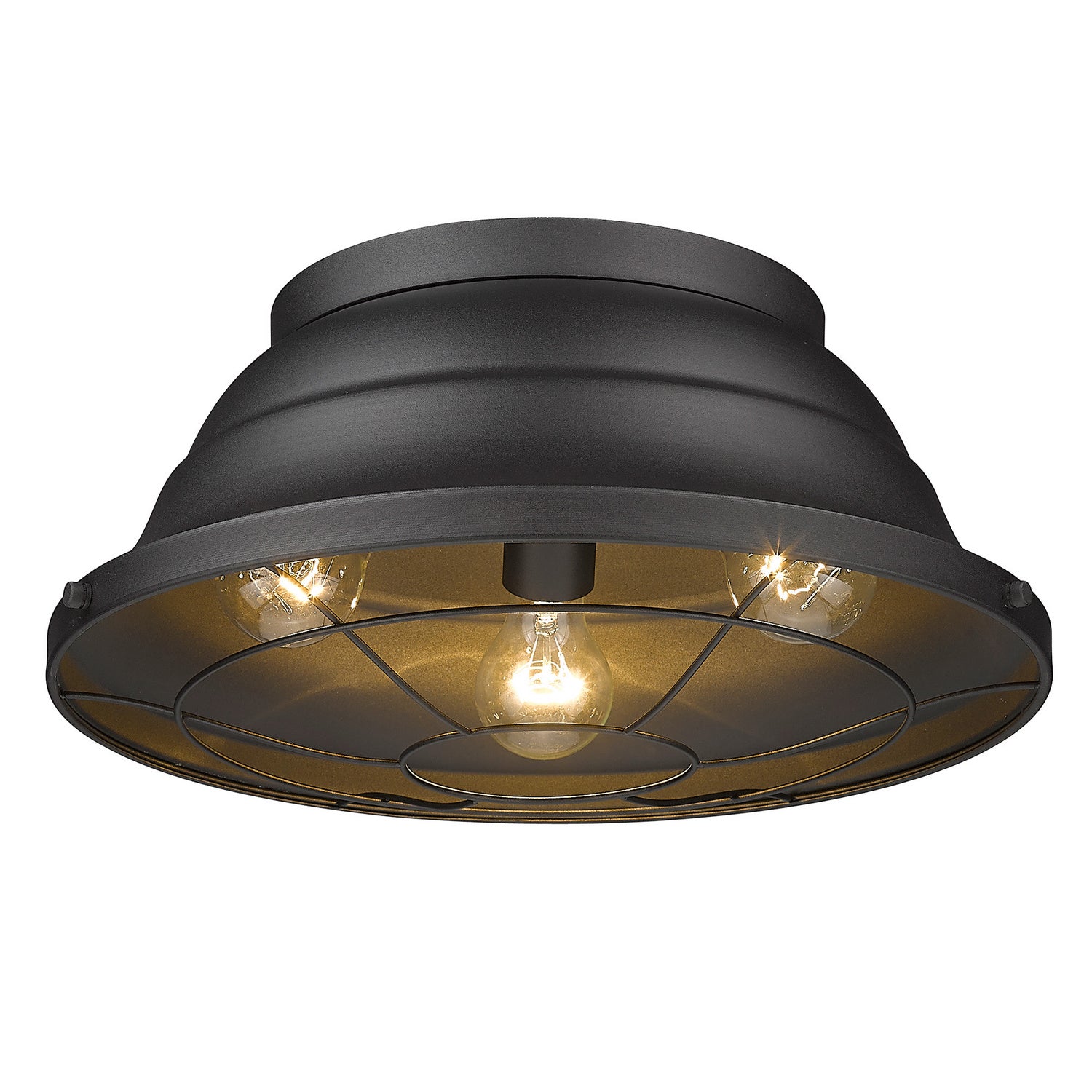 Golden - 7316-OFM NB - Three Light Outdoor Flush Mount - Bartlett NB - Natural Black