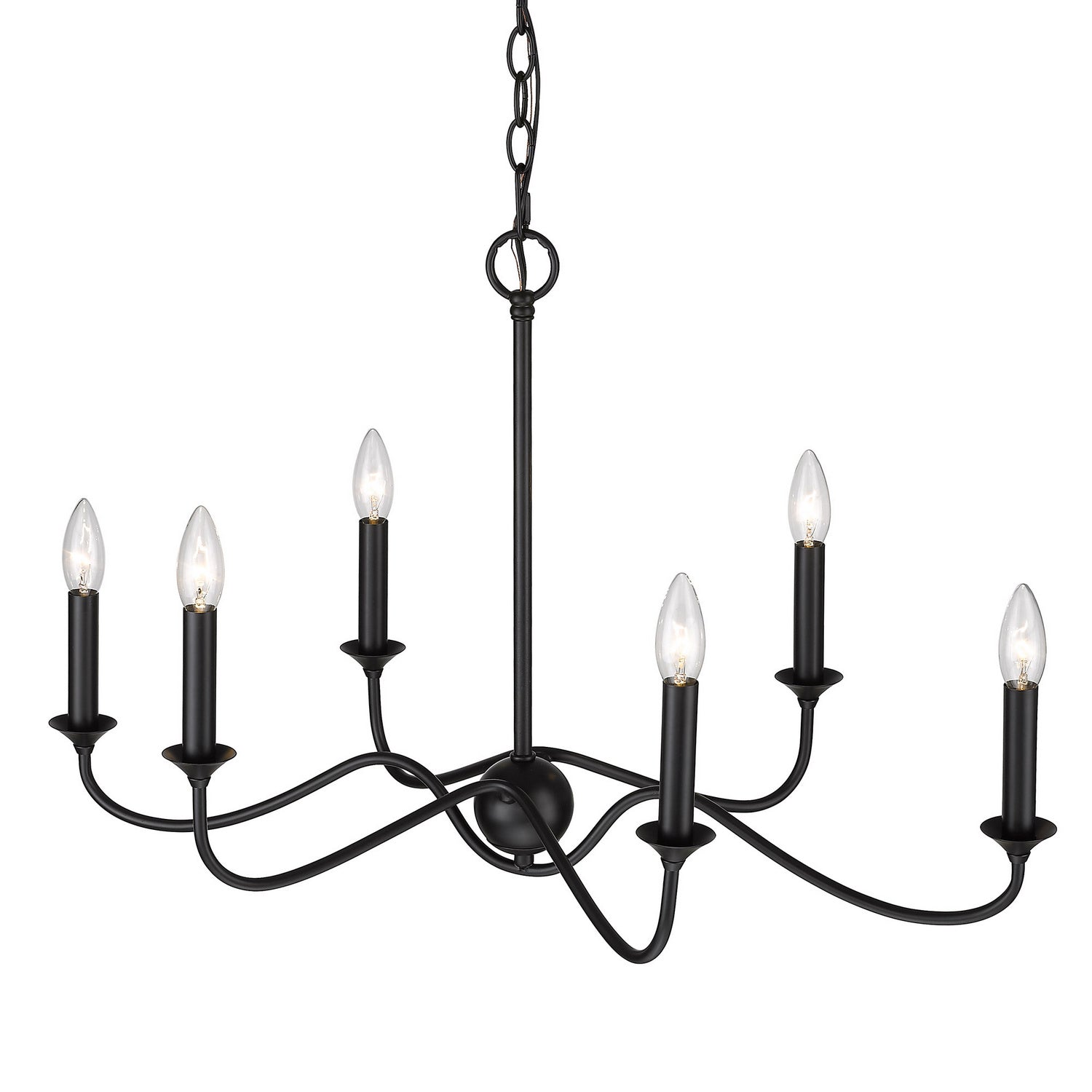 Golden - 8316-LP BLK - Six Light Linear Pendant - Tierney - Matte Black