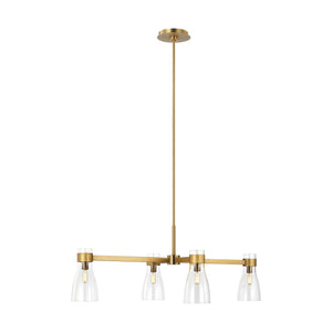 Visual Comfort Studio - AEC1014BBS - Four Light Linear Chandelier - Moritz - Burnished Brass