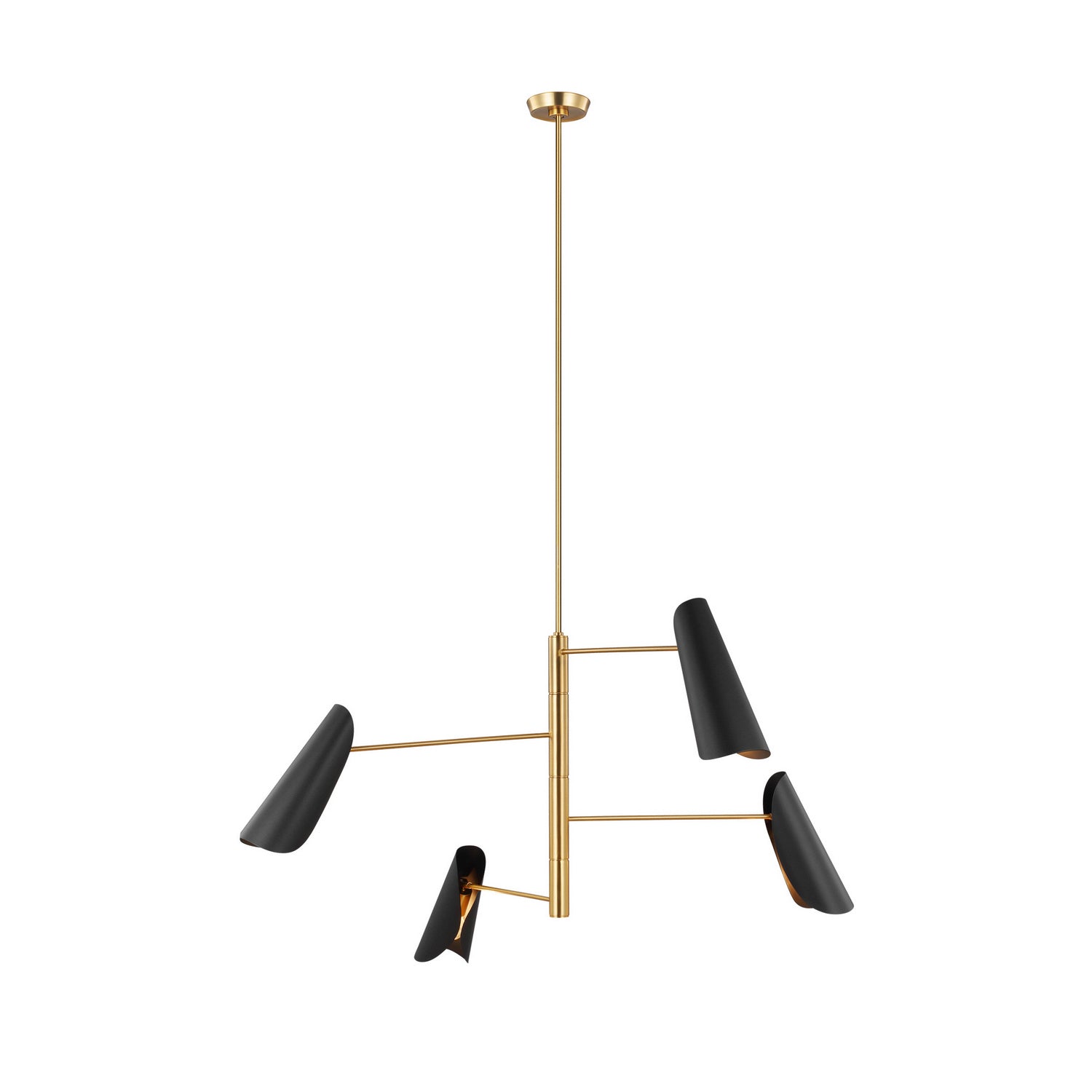 Visual Comfort Studio - AEC1024BBSMBK - Four Light Chandelier - Tresa - Midnight Black and Burnished Brass