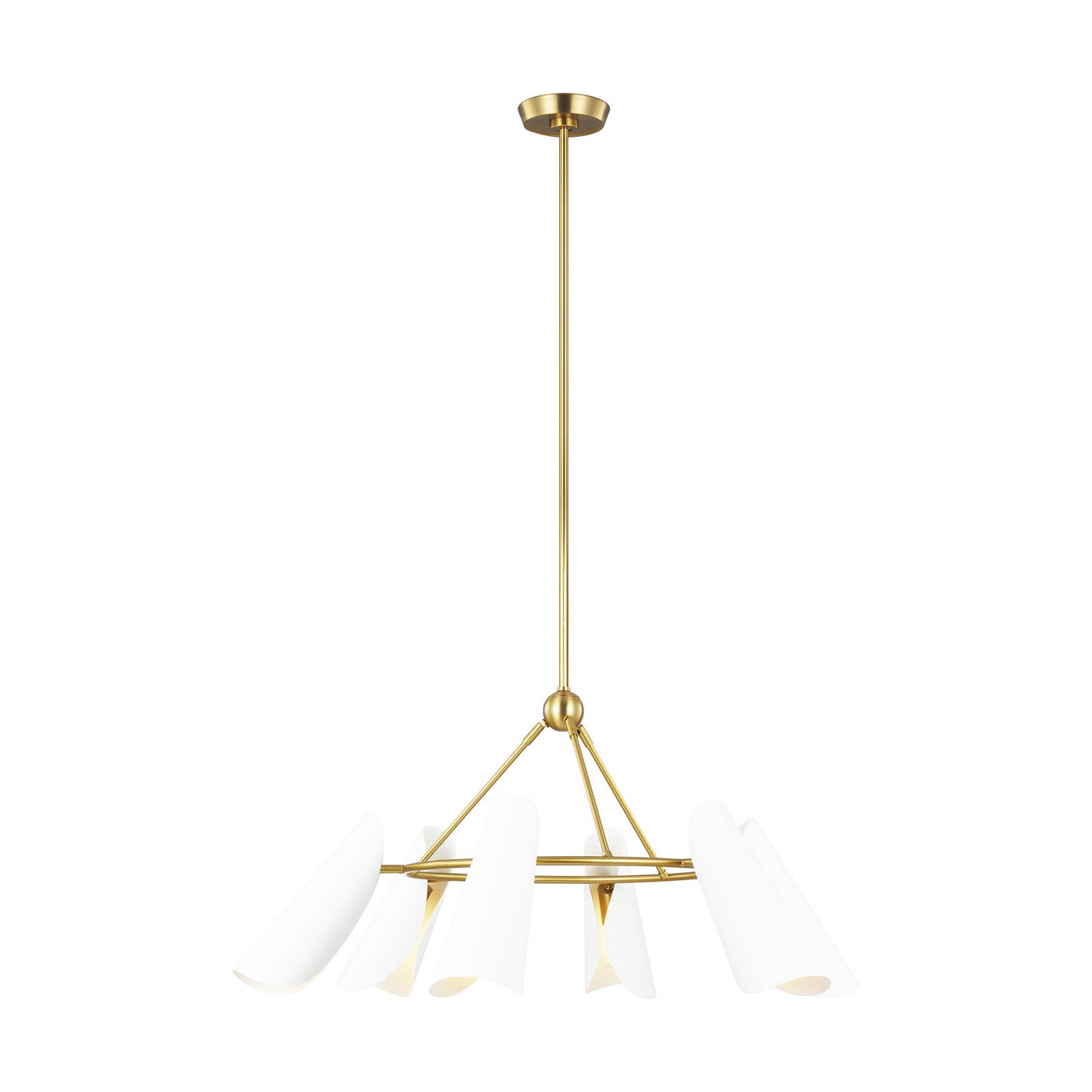 Visual Comfort Studio - AEC1036BBSMWT - Six Light Chandelier - Tresa - Matte White and Burnished Brass