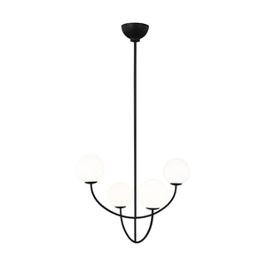 Visual Comfort Studio - AEC1054MBK - Four Light Chandelier - Galassia - Midnight Black