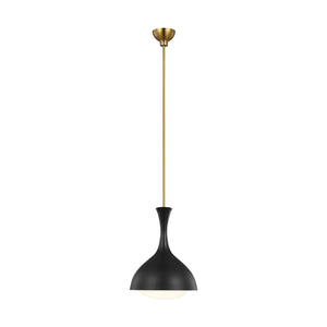 Visual Comfort Studio - AEP1011BBSMBK - One Light Pendant - Lucerne - Midnight Black and Burnished Brass