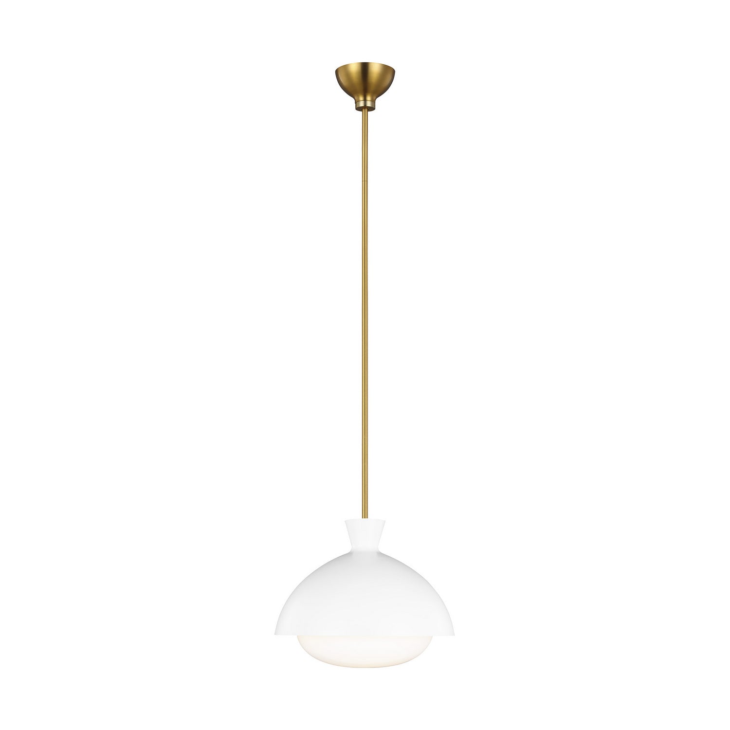 Visual Comfort Studio - AEP1031BBSMWT - One Light Pendant - Lucerne - Matte White and Burnished Brass