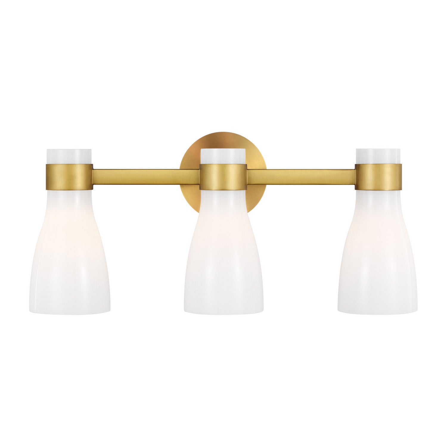 Visual Comfort Studio - AEV1003BBSMG - Three Light Vanity - Moritz - Burnished Brass with Milk White Glass