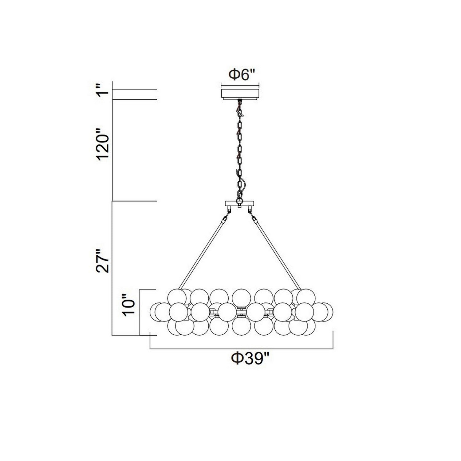 CWI Lighting - 1020P39-45-101 - LED Chandelier - Arya - Black