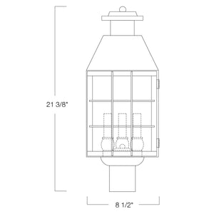 Norwell Lighting - 1056-BR-CL - Three Light Post Mount - American Heritage - Bronze