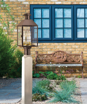 Norwell Lighting - 1056-BR-CL - Three Light Post Mount - American Heritage - Bronze