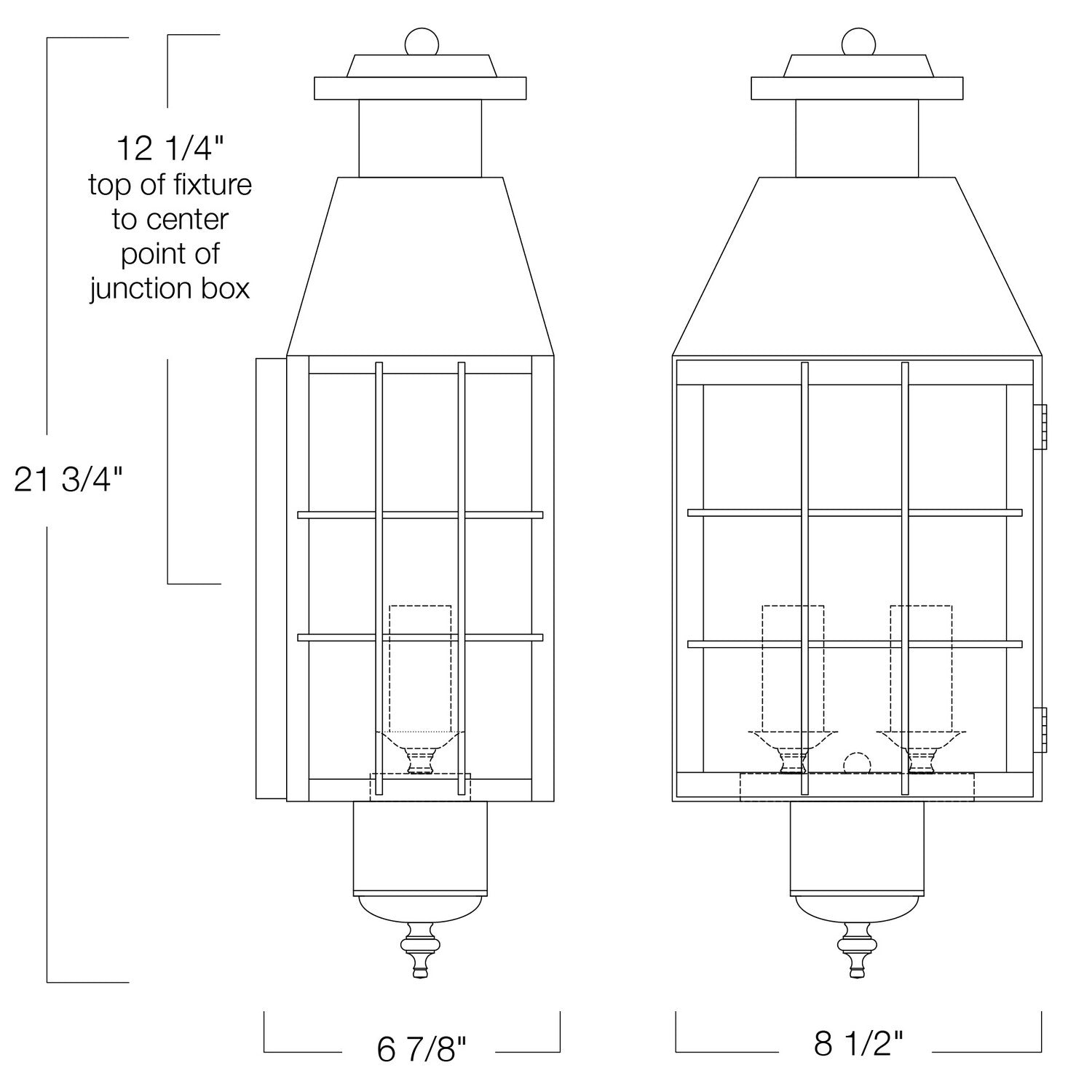 Norwell Lighting - 1093-BR-CL - Two Light Wall Mount - American Heritage - Bronze