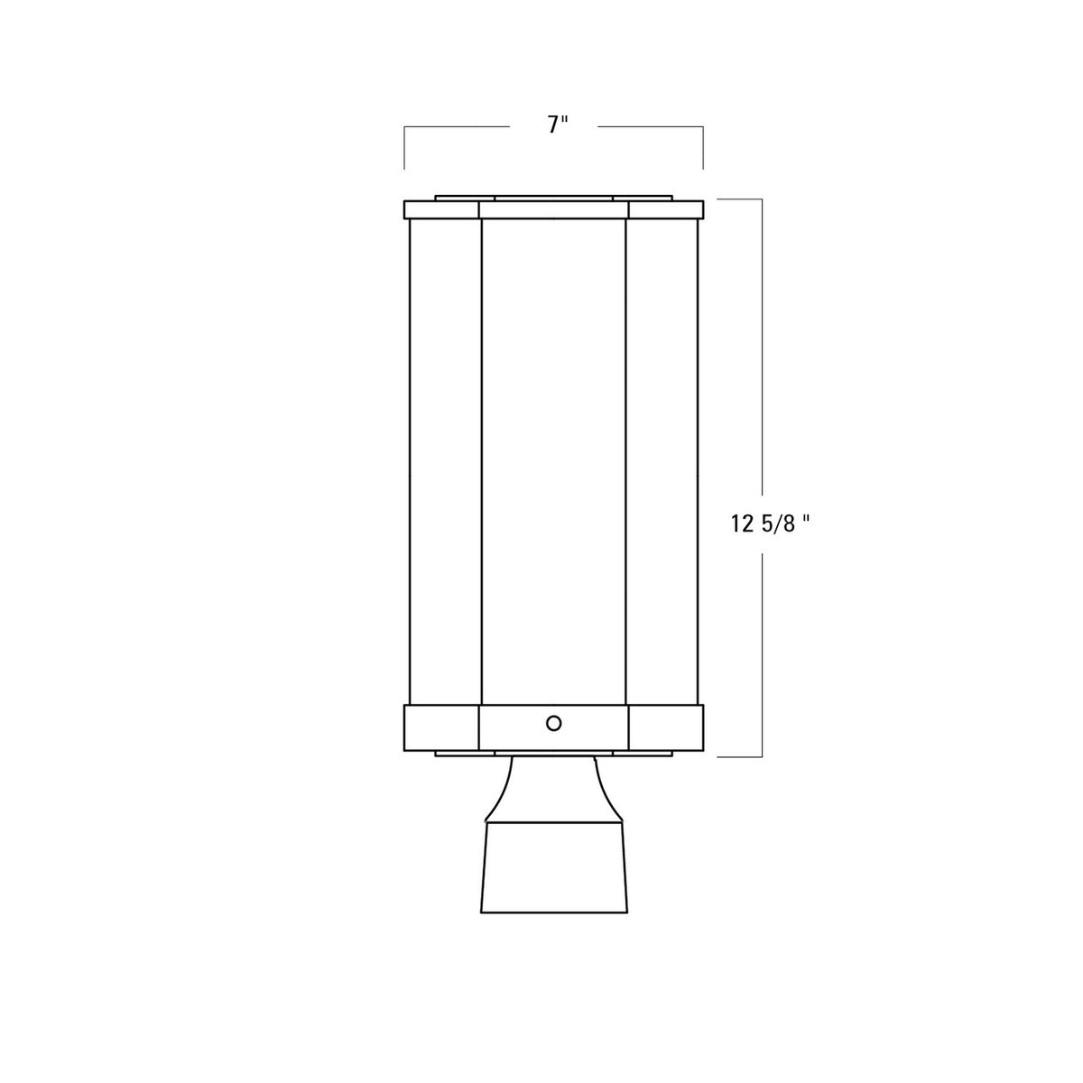 Norwell Lighting - 1177-MB-WAV - One Light Post Mount - Polygon - Matte Black