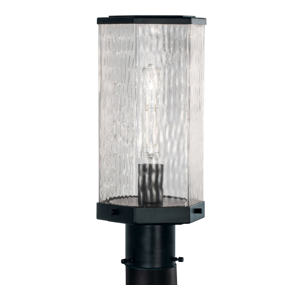 Norwell Lighting - 1177-MB-WAV - One Light Post Mount - Polygon - Matte Black