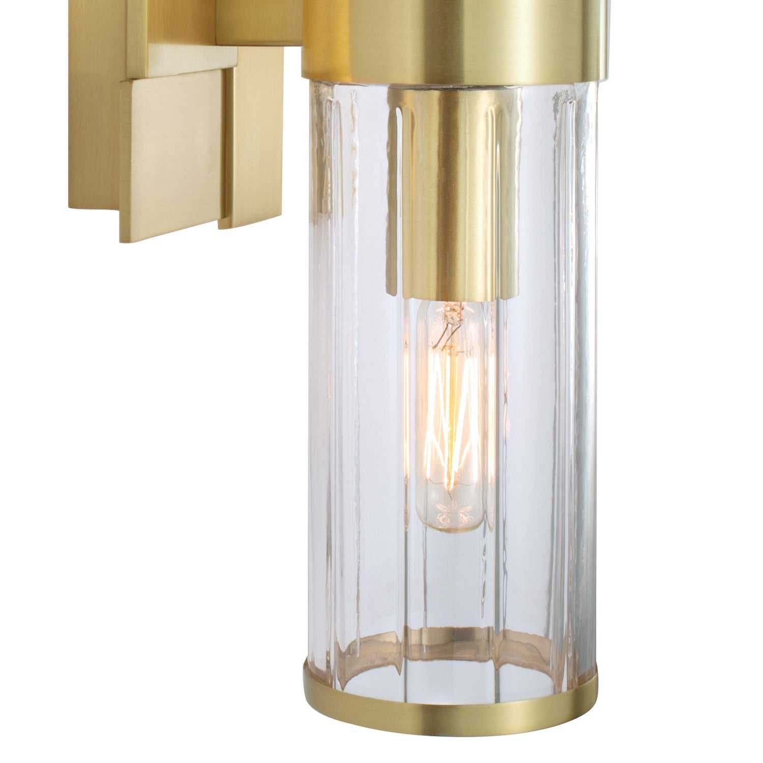 Norwell Lighting - 8149-SB-CL - Two Light Wall Sconce - Stripe - Satin Brass