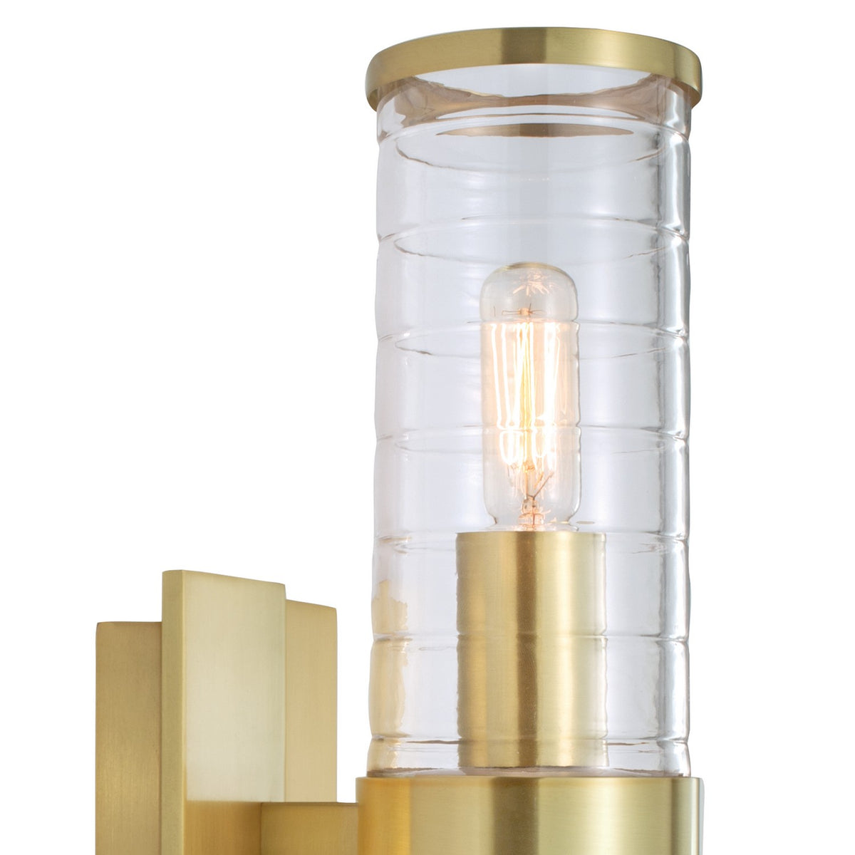 Norwell Lighting - 8149-SB-CL - Two Light Wall Sconce - Stripe - Satin Brass