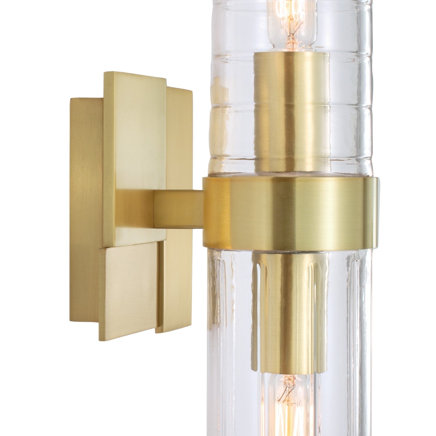 Norwell Lighting - 8149-SB-CL - Two Light Wall Sconce - Stripe - Satin Brass