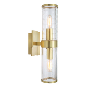 Norwell Lighting - 8149-SB-CL - Two Light Wall Sconce - Stripe - Satin Brass