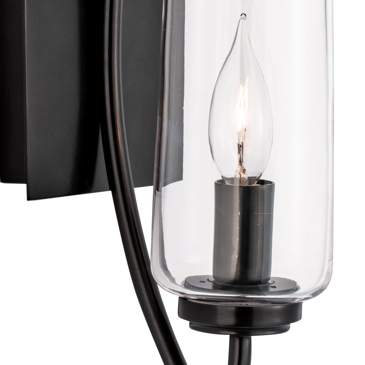 Norwell Lighting - 8153-ADB-CL - One Light Wall Sconce - Tulip - Acid Dipped Black