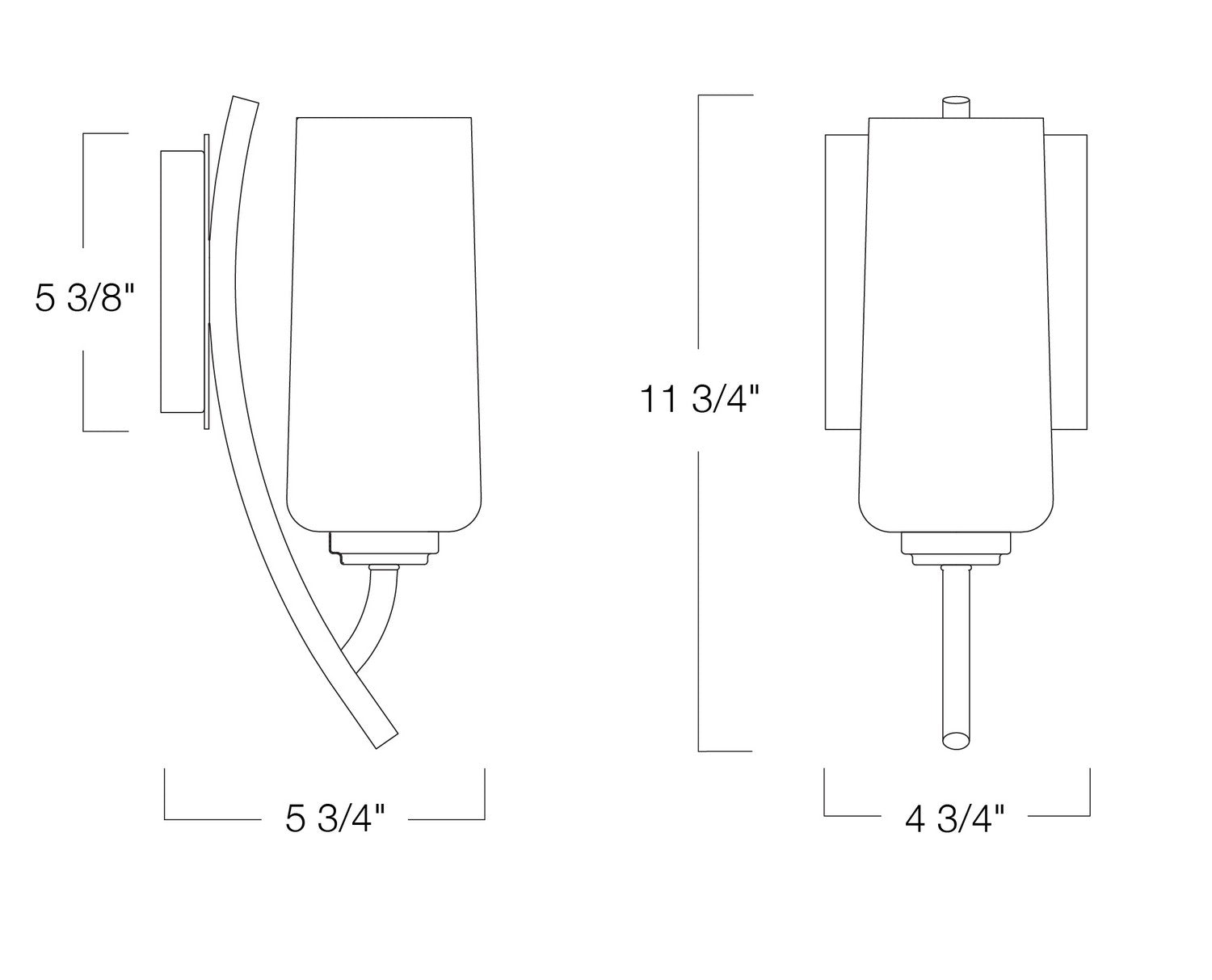 Norwell Lighting - 8153-ADB-CL - One Light Wall Sconce - Tulip - Acid Dipped Black