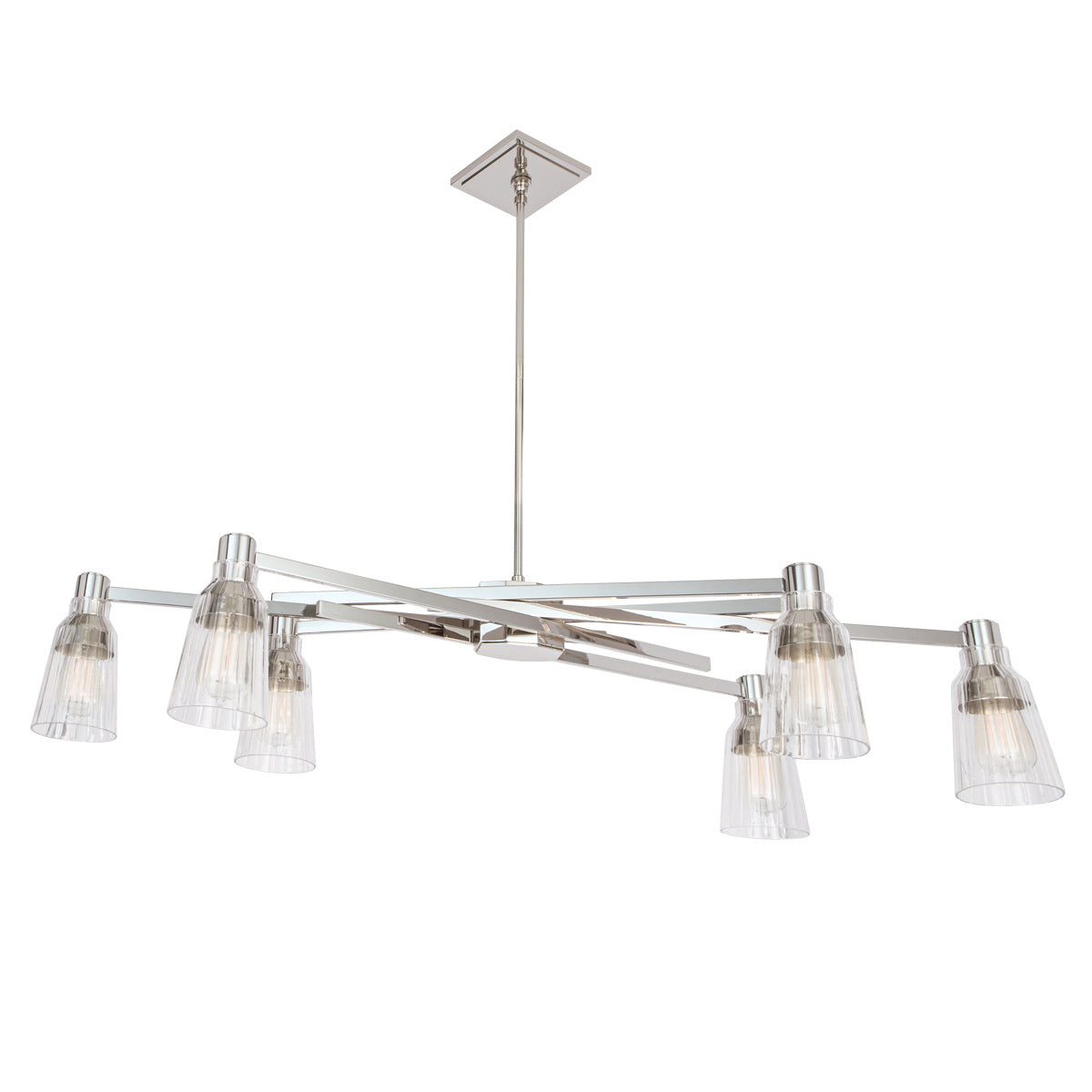 Norwell Lighting - 8158-PN-CL - Six Light Chandelier - Carnival - Polished Nickel