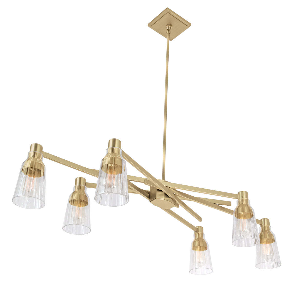 Norwell Lighting - 8158-SB-CL - Six Light Chandelier - Carnival - Satin Brass