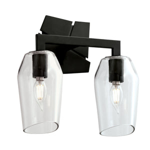 Norwell Lighting - 8162-MB-CL - Two Light Wall Sconce - Gaia - Acid Dipped Black