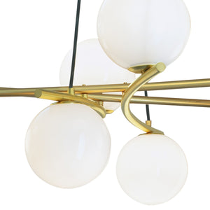 Norwell Lighting - 9680-SB-OP - Eight Light Pendant - Perch - Satin Brass