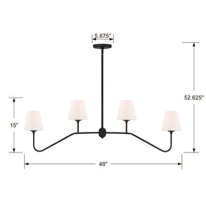 Crystorama - KEE-A3004-BF - Four Light Chandelier - Keenan - Black Forged