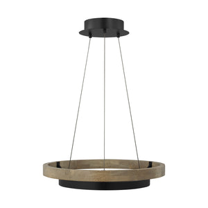 Visual Comfort Modern - 700GRC24BW-LED930 - LED Chandelier - Grace - Matte Black/Weathered Oak Wood