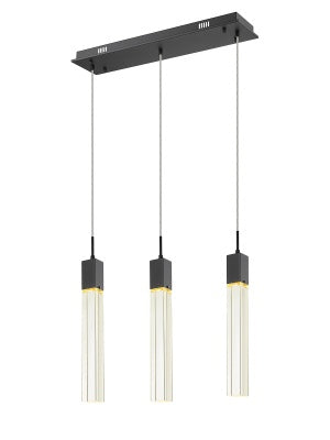 Avenue Lighting - HF1900-3-GL-BK-C - Three Light Pendant - The Original Glacier Avenue - Black