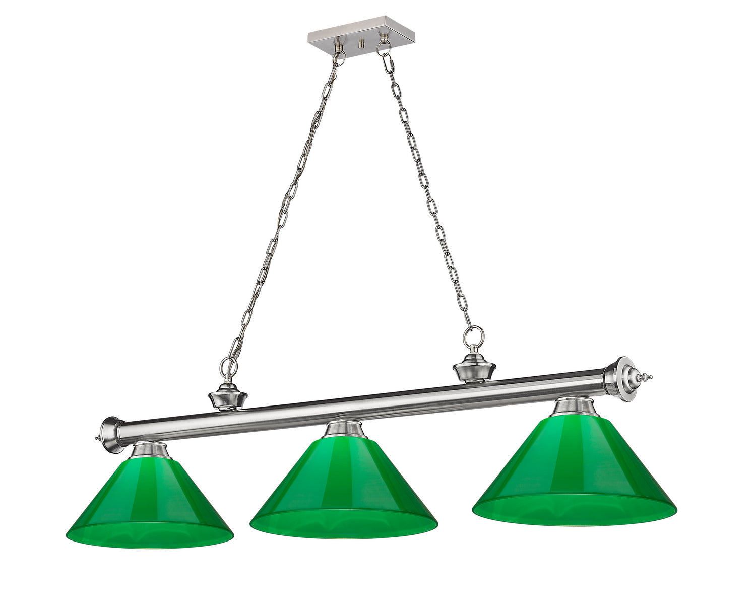 Z-Lite - 2306-3BN-PGR - Three Light Billiard - Cordon - Brushed Nickel