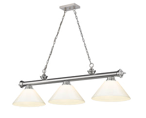 Z-Lite - 2306-3BN-PWH - Three Light Billiard - Cordon - Brushed Nickel