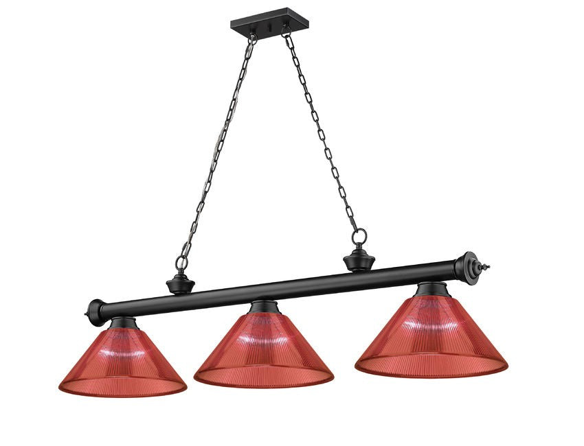 Z-Lite - 2306-3MB-ARBG - Three Light Billiard - Cordon - Matte Black