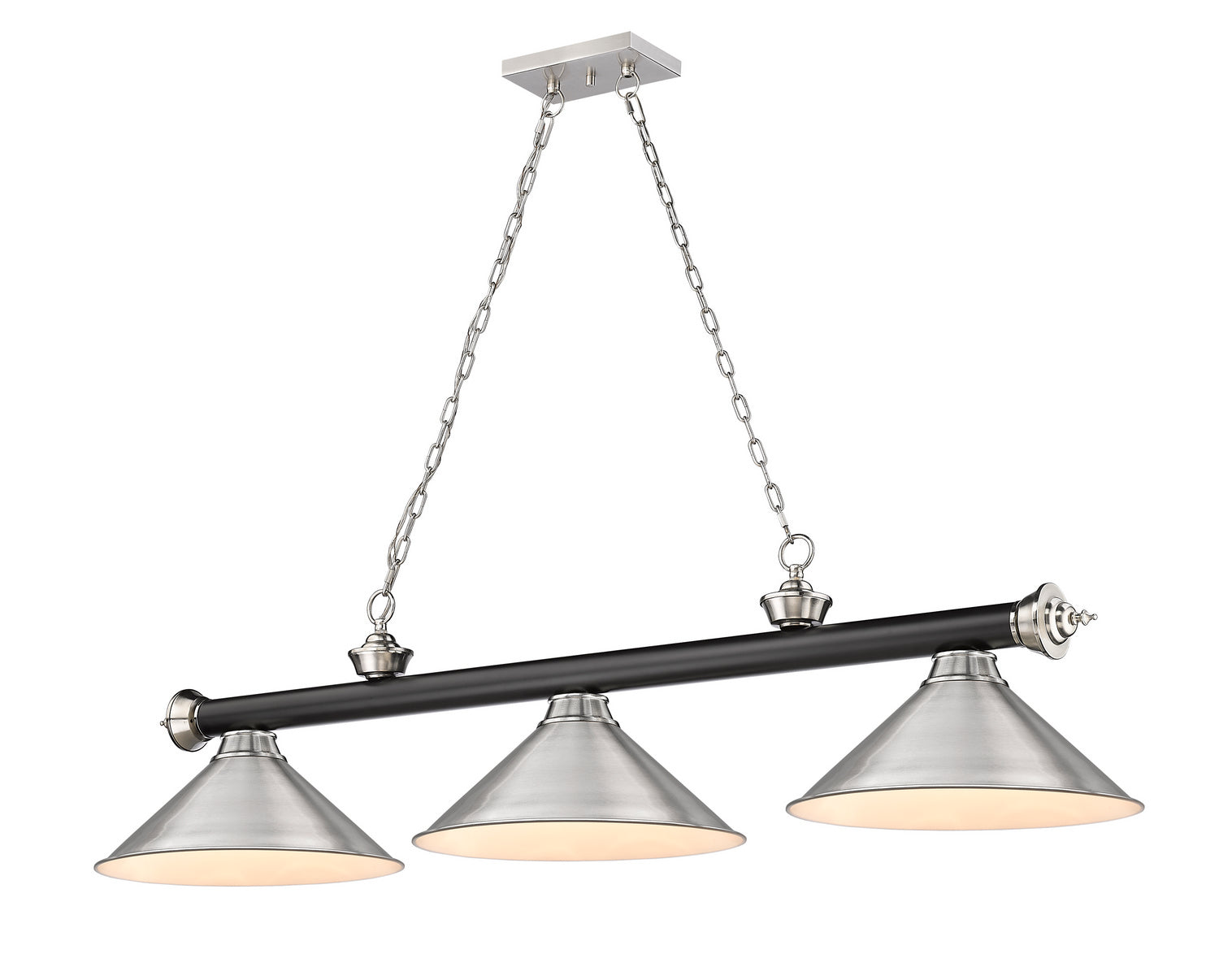 Z-Lite - 2306-3MB-BN-BN15 - Three Light Billiard - Cordon - Matte Black / Brushed Nickel