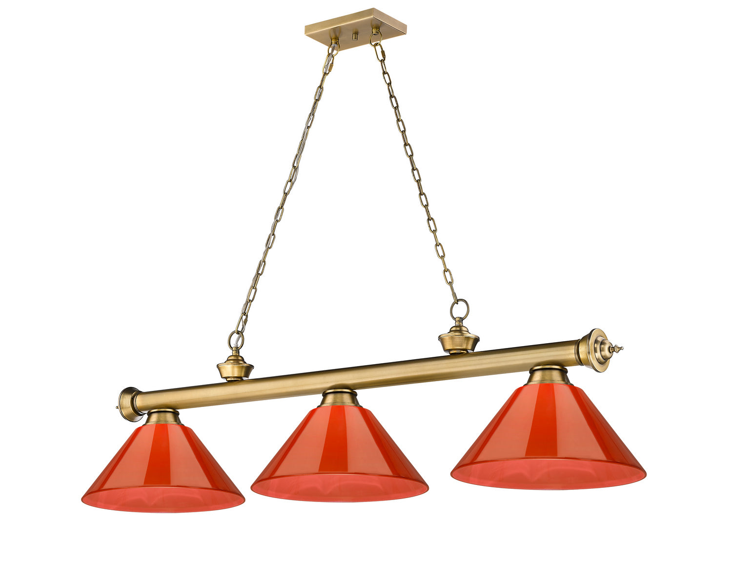 Z-Lite - 2306-3RB-ARBG - Three Light Billiard - Cordon - Rubbed Brass