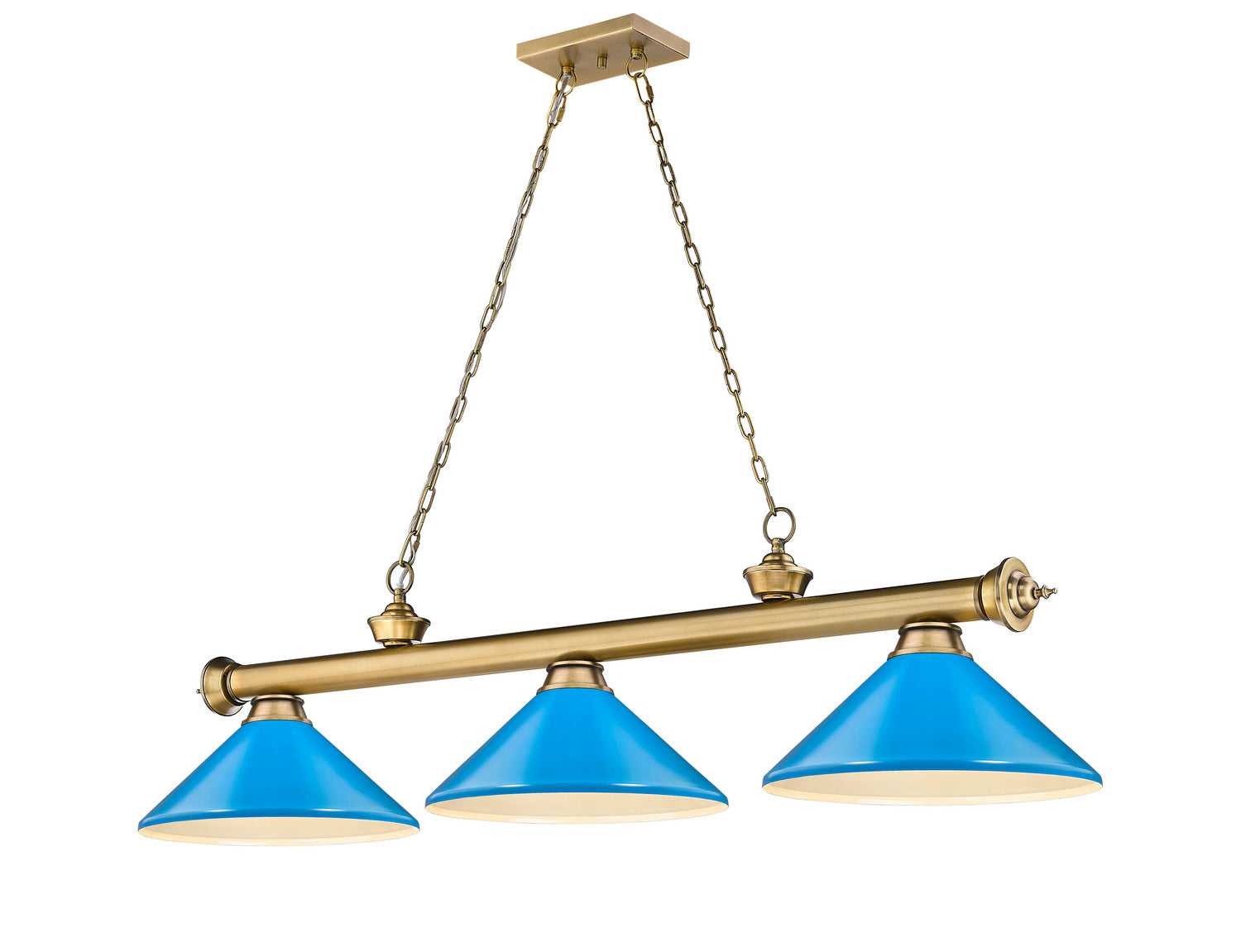 Z-Lite - 2306-3RB-MEB - Three Light Billiard - Cordon - Rubbed Brass