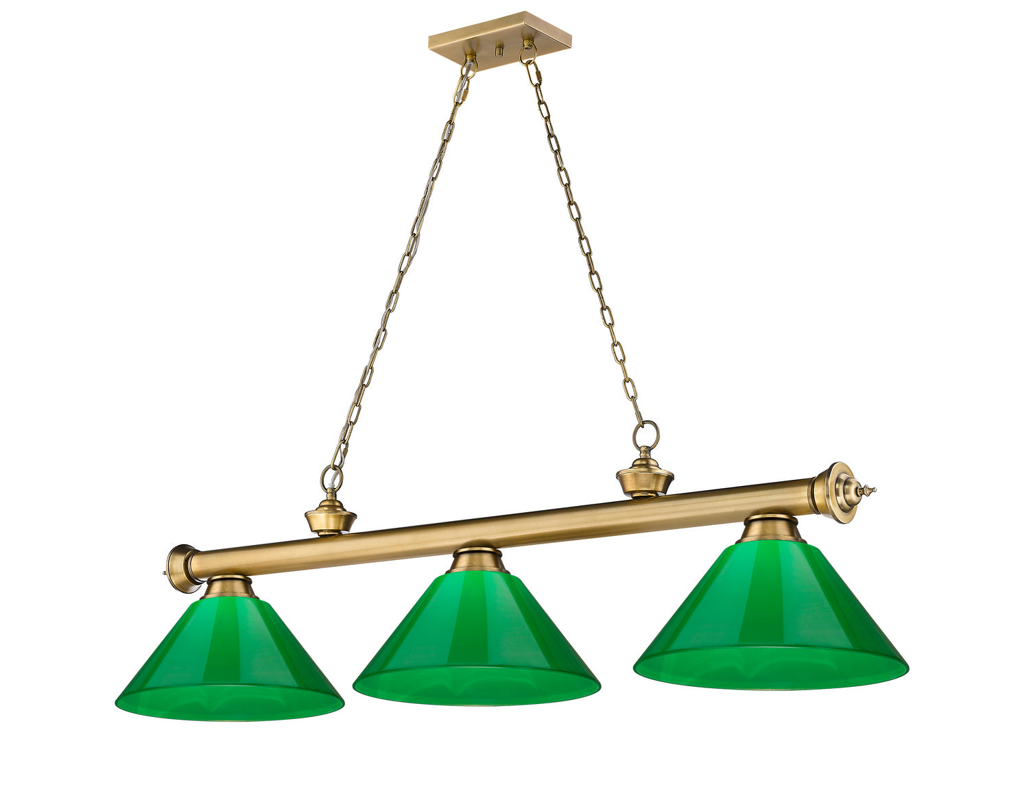 Z-Lite - 2306-3RB-PGR - Three Light Billiard - Cordon - Rubbed Brass