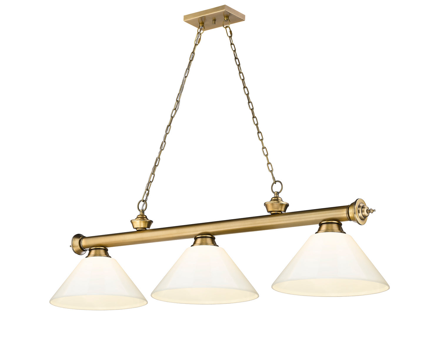 Z-Lite - 2306-3RB-PWH - Three Light Billiard - Cordon - Rubbed Brass