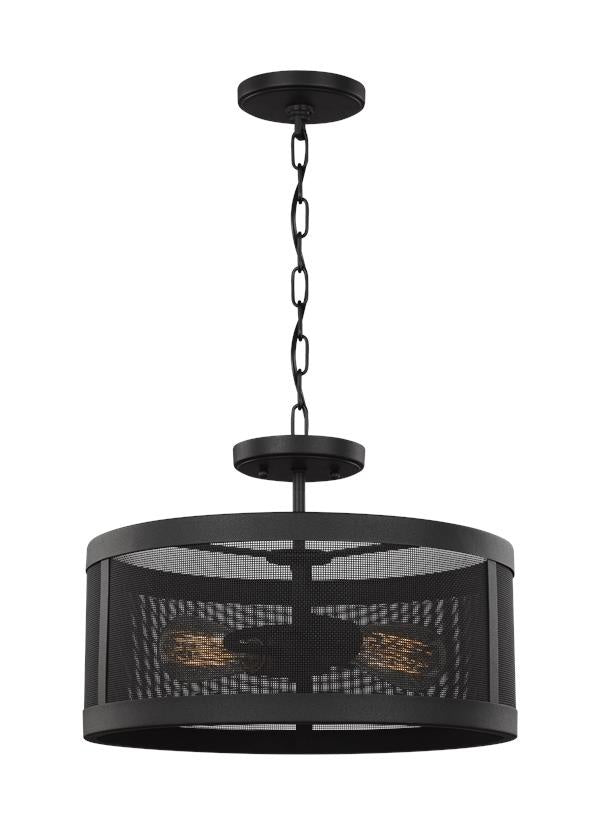 Visual Comfort Studio - 7728502EN7-12 - Two Light Semi-Flush Convertible Pendant - Gereon - Black