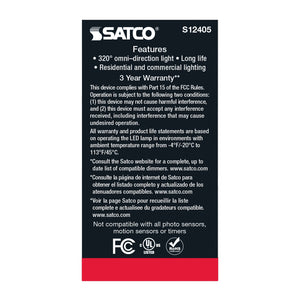 Satco - S12405 - Light Bulb - Soft White