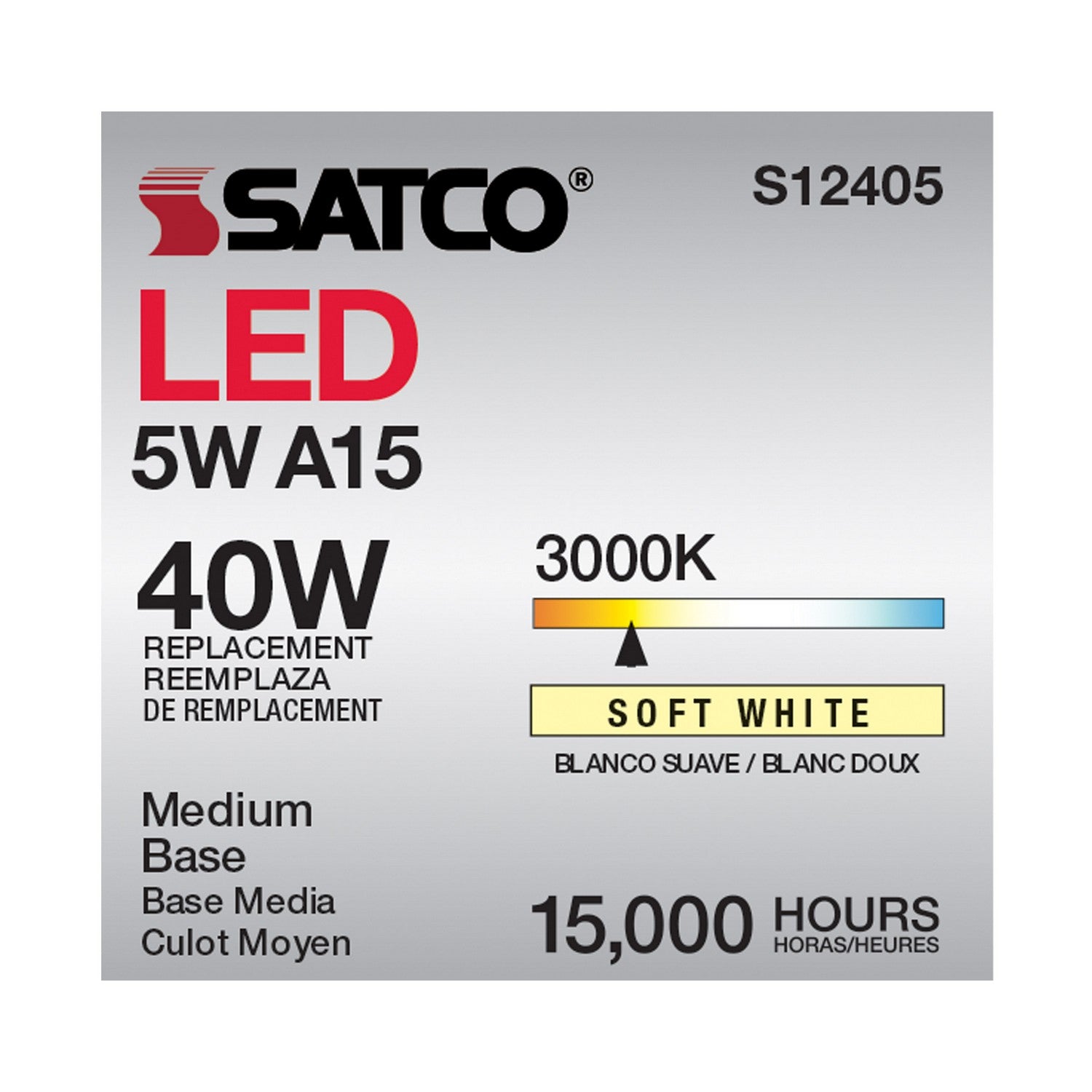 Satco - S12405 - Light Bulb - Soft White