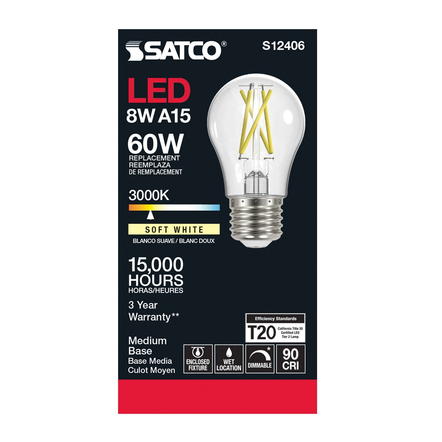 Satco - S12406 - Light Bulb - Clear