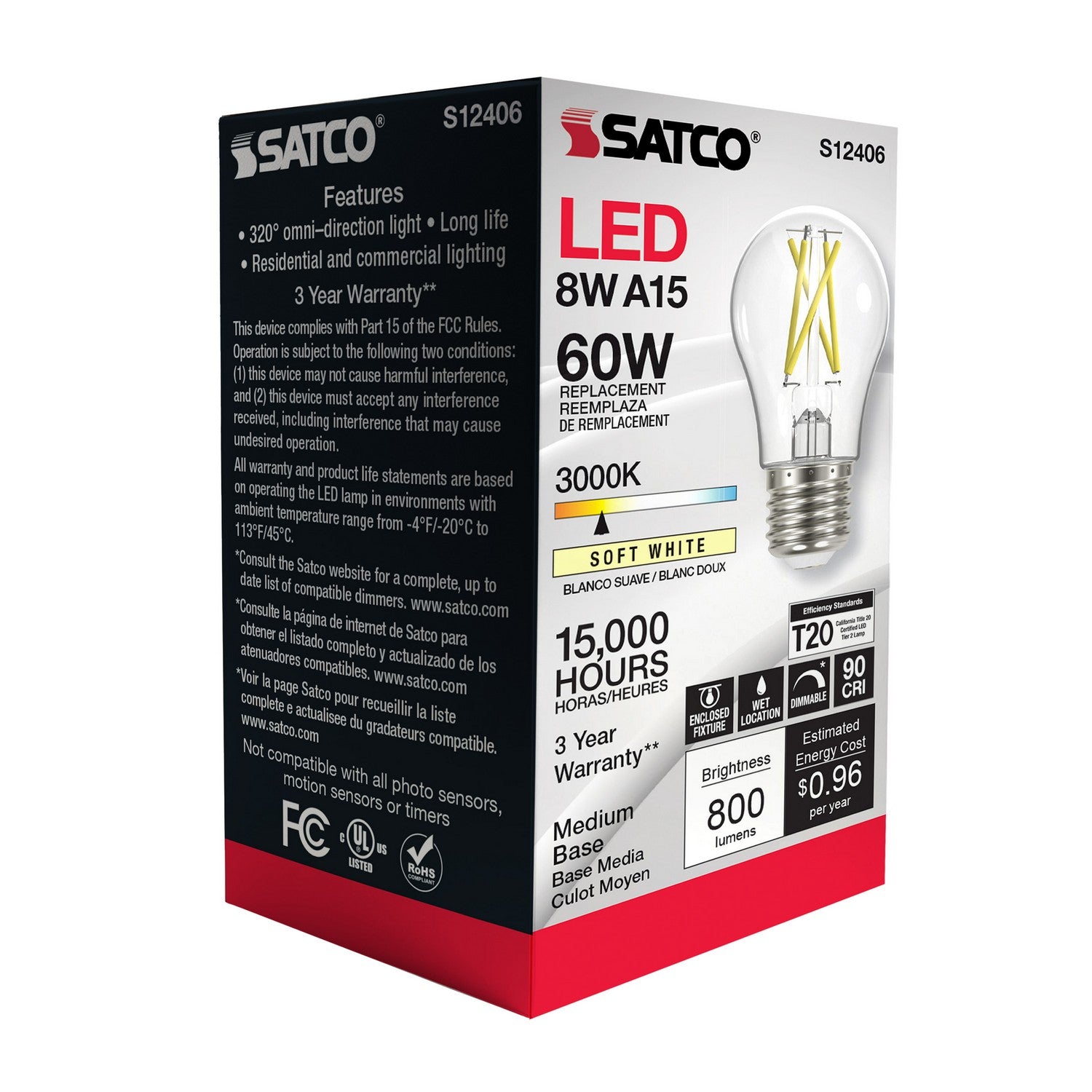 Satco - S12406 - Light Bulb - Clear