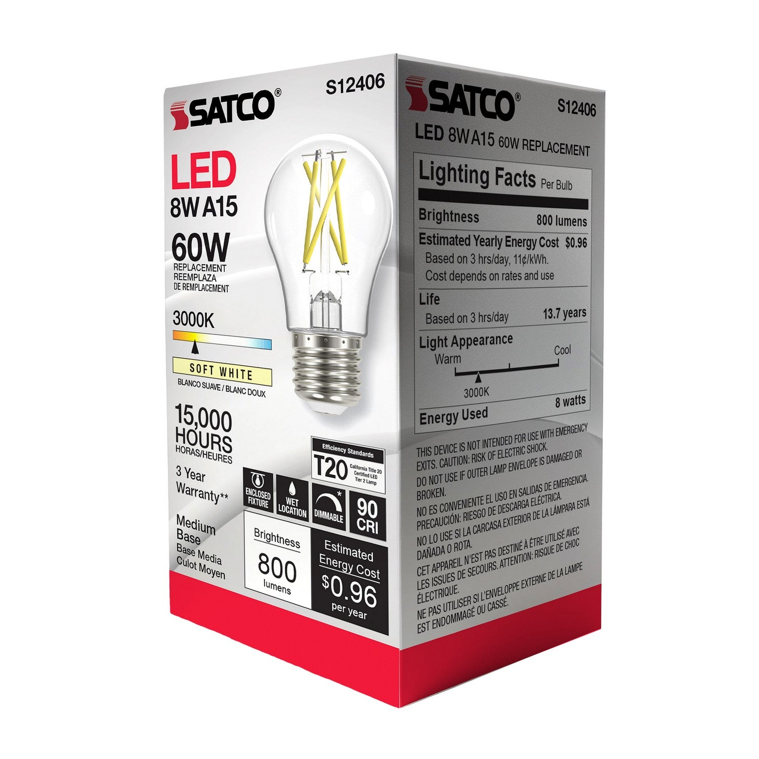 Satco - S12406 - Light Bulb - Clear